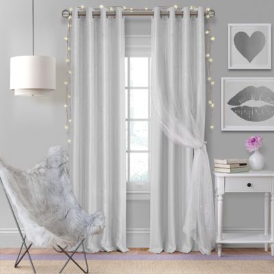 Aurora Kids Room Darkening Layered Sheer Curtain Panel, 52" x 84"