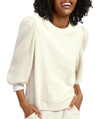 Splendid Evelyn Terry Puff Sleeve Sweatshirt Women - Bloomingdale's