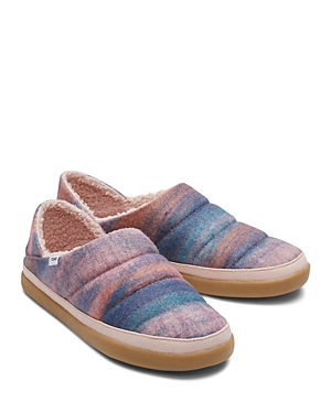 TOMS WOMEN'S EZRA QUILTED OMBRE FAUX FUR SLIPPERS