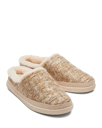 Womens Sage Cable Knit Faux Shearling Slippers Bloomingdales Women Shoes Slippers 