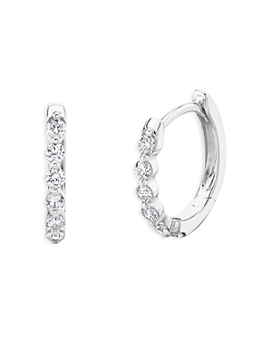 Moon & Meadow 14K White Gold Diamond Oval Hoop Earrings - 100% Exclusive (492037553381) photo