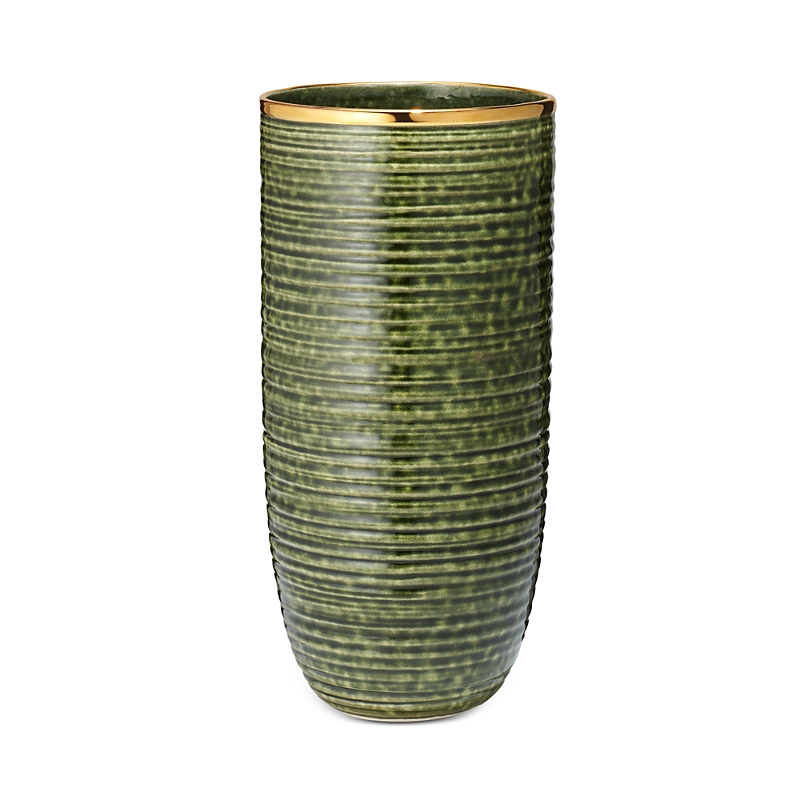 Aerin Calinda Tall Vase In Forest Green