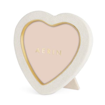 AERIN - Shagreen Heart Frame, Cream