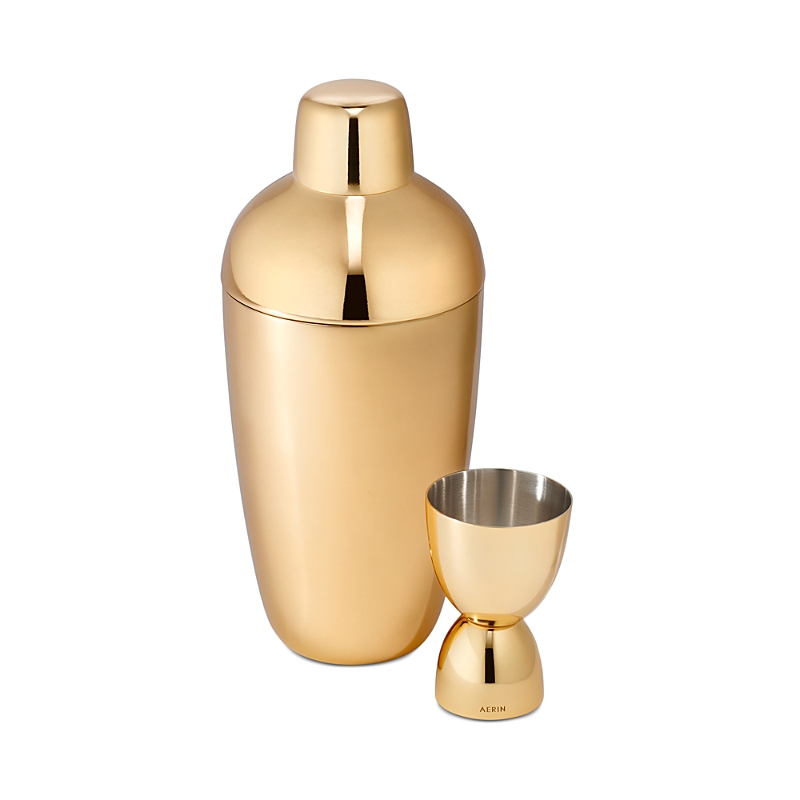 Aerin Fausto Jigger And Shaker Set In Gold