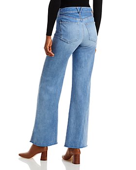 Veronica Beard Denim Ines Painted High-rise Kick-flare Jeans in Blue Womens Clothing Jeans Flare and bell bottom jeans 