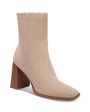 Sam Edelman Women's Ivette Square Toe High Heel Booties In Sesame Suede