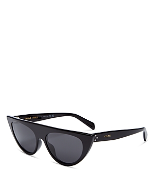 Celine 56mm Flat-top Geometric Sunglasses In Black/gray Solid