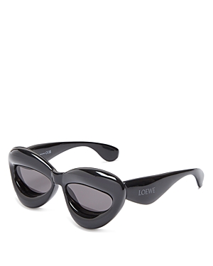 Loewe Inflated Injection Plastic Cat-eye Sunglasses In Black/gray