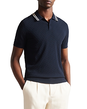 Ted Baker Broch Textured Knit Tipped Polo Shirt
