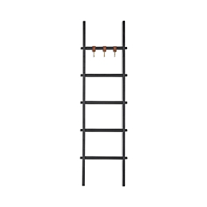 Shop Renwil Ren-wil Mareva Decorative Ladder For Throws With Faux Leather Accent Hooks In Black