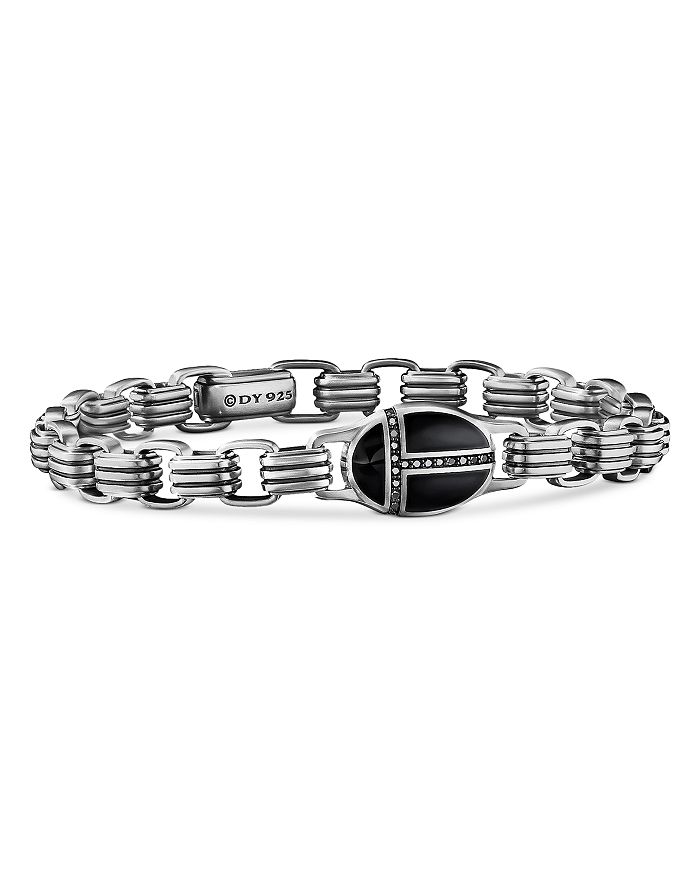 David Yurman - Men's Sterling Silver Cairo Onyx & Black Diamond Bracelet