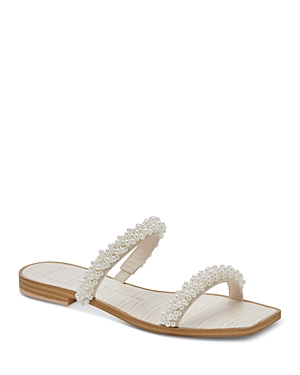 Dolce Vita Women's Ivee Square Toe Imitation Pearl Strap Sandals