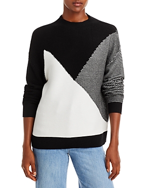 Cupio Color Blocked Sweater In Ivory/black