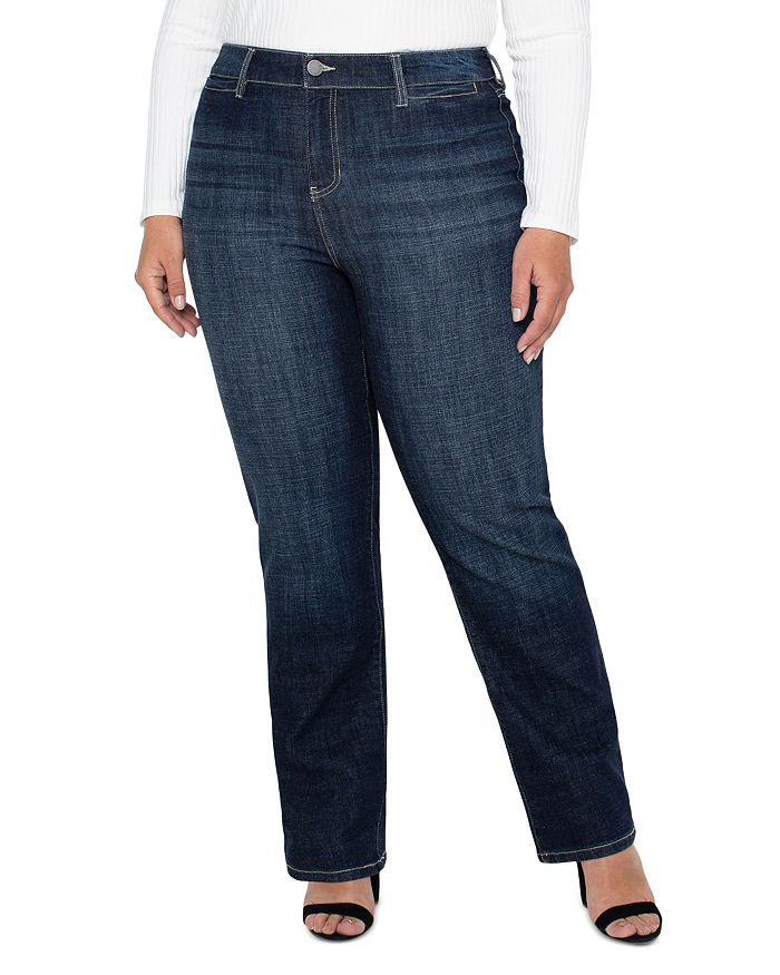 Liverpool Los Angeles Plus Sadie High Rise Straight Jeans in Castle ...