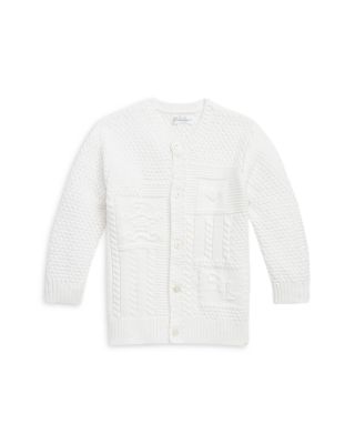 Boys' Contrast Knit Organic Cotton Cardigan - Baby