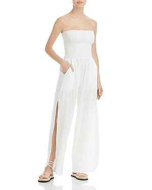 Shop Peixoto Harriet Jumpsuit Swim Cover-up In White Canvas