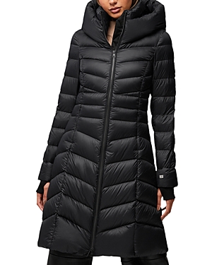 Soia & Kyo Lita Water Repellent 700 Fill Power Down Recycled Nylon Puffer Coat In Black