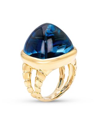 Marina B - 18K Yellow Gold Tigella Blue Topaz Ring