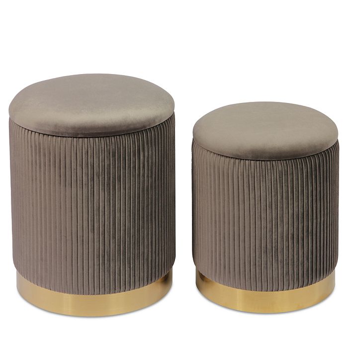 TOV Furniture Channeled Velvet Storage Ottomans, Set of 2 Bloomingdale's