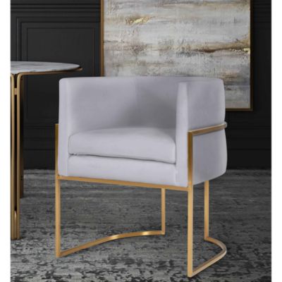 giselle cream velvet dining chair