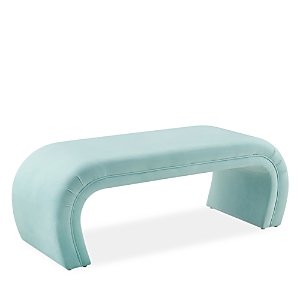 Tov Furniture Kenya Velvet Bench In Blue