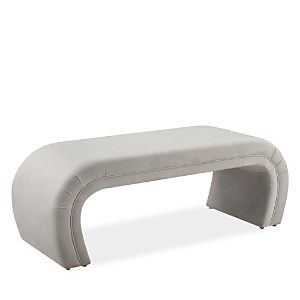 Tov Furniture Kenya Velvet Bench In Gray