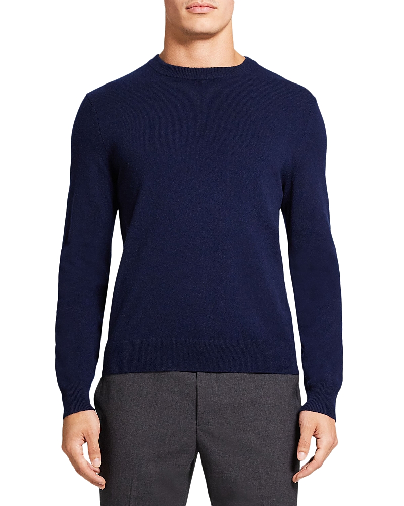 Theory Hilles Crewneck Cashmere Sweater In Olive Branch