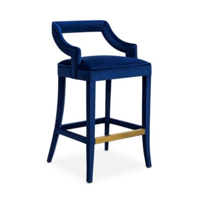TOV Furniture - Tiffany Navy Velvet Counter Stool