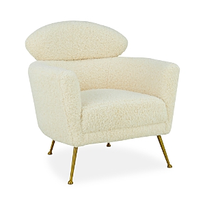Tov Furniture Welsh Faux Shearling Chair In Beige