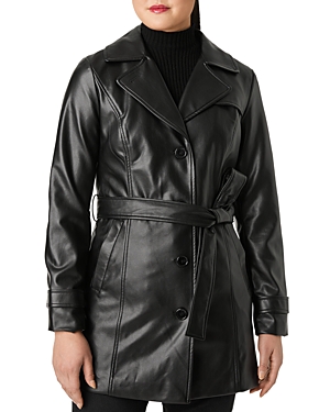 SANCTUARY FAUX LEATHER BELTED JACKET