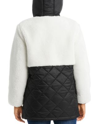 Mixed Media Sherpa Hooded Jacket