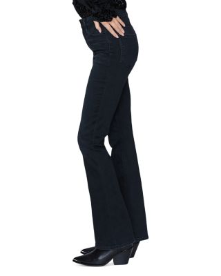 Laurel Canyon High Rise Flare Jeans in Black Willow