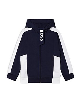 BOSS Kidswear - Boys' Color Block Zip Fleece Hoodie - Big Kid