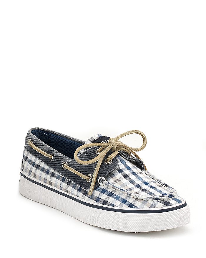 Plaid boat online shoes
