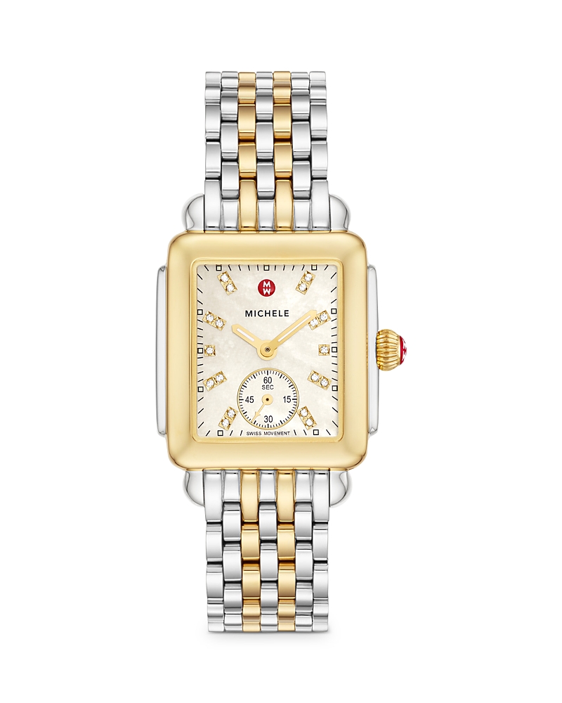 Mid Watch Color Michele Deco Mid Watch, 29mm In White/two Tone | ModeSens