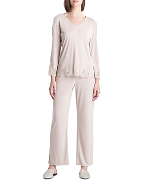 Shop Natori Luxe Shangri-la Pajama Set In Cashmere With Cocoon