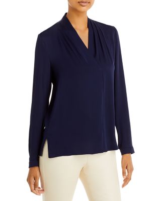 Nellie Silk-Blend Pleated Blouse