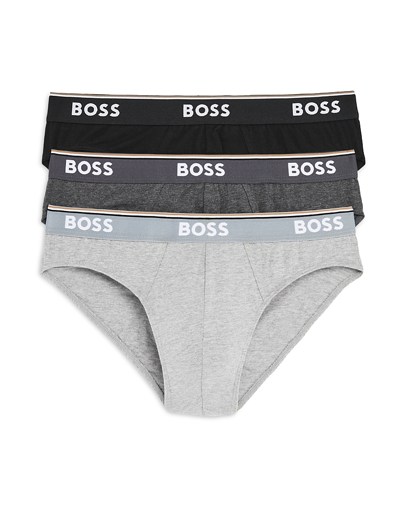 Hugo Boss Men's Pack Of Three Stretch Cotton Briefs In Open Gray