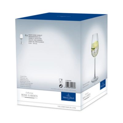 Rose Garden White Wine Glass, Set of 4