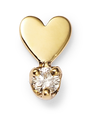 ZOË CHICCO 14K YELLOW GOLD ITTY BITTY SYMBOLS DIAMOND SINGLE HEART EARRING