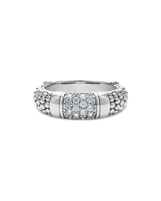 LAGOS - Sterling Silver Signature Caviar Pav&eacute; Diamond Ring