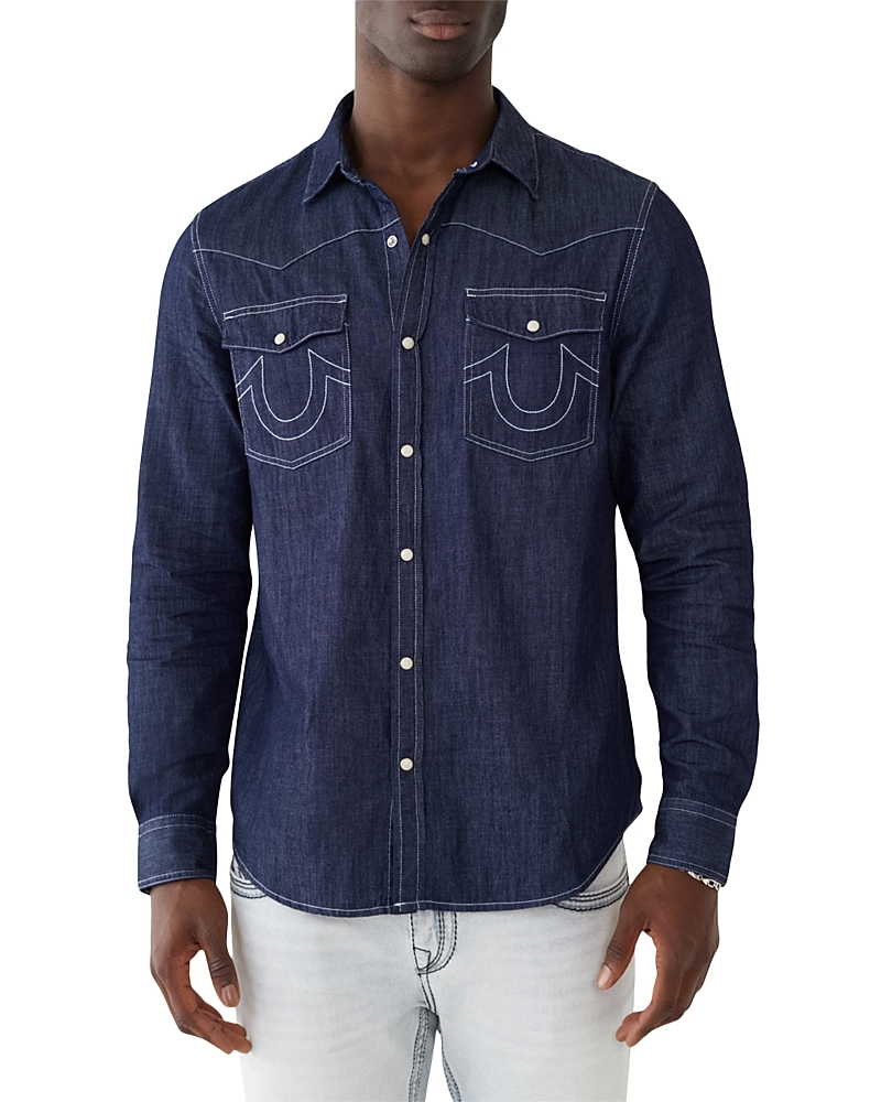True Religion Western Shirt In Indigo