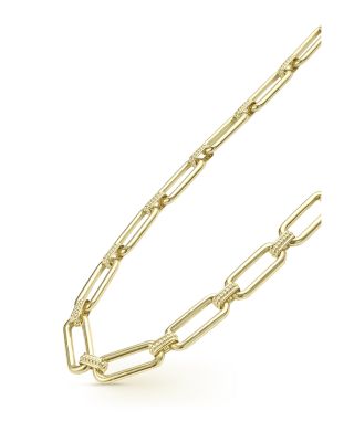 18K Yellow Gold Link Necklace, 18"