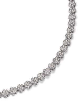 18K White Gold Daisy Diamond Cluster Collar Necklace, 16&amp;quot; - Exclusive