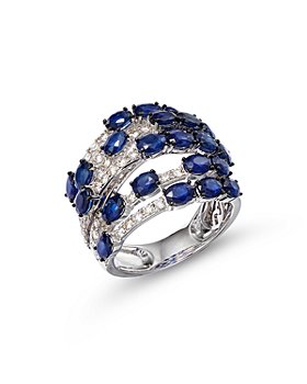 Bloomingdale's - Sapphire & Diamond Multirow Ring in 14K White Gold - 100% Exclusive