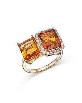 Bloomingdale's - Citrine & Diamond Statement Ring in 14K Rose Gold - 100% Exclusive