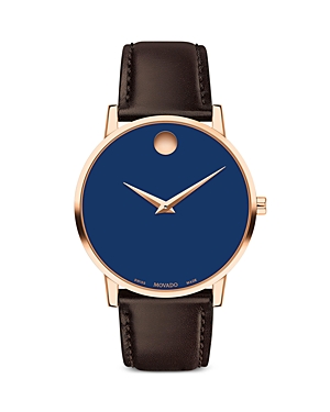 Movado Museum Classic Watch, 40mm In Blue/brown