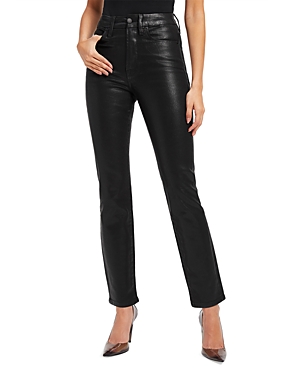 GOOD AMERICAN GOOD STRAIGHT HIGH RISE ANKLE STRAIGHT LEG JEANS IN K103