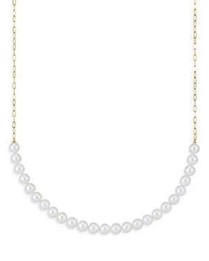 Bloomingdale's 14k Yellow Gold Chain & Cultured Freshwater Pearl Necklace, 18 - 100% Exclusive In White/gold
