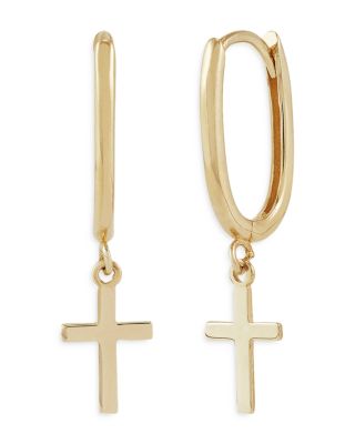 hoop earrings with a cross in the middle